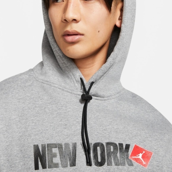 Nike Air Jordan NEW YORK CITY Pullover Mens Hoodie Gray Size Medium - Picture 2 of 12